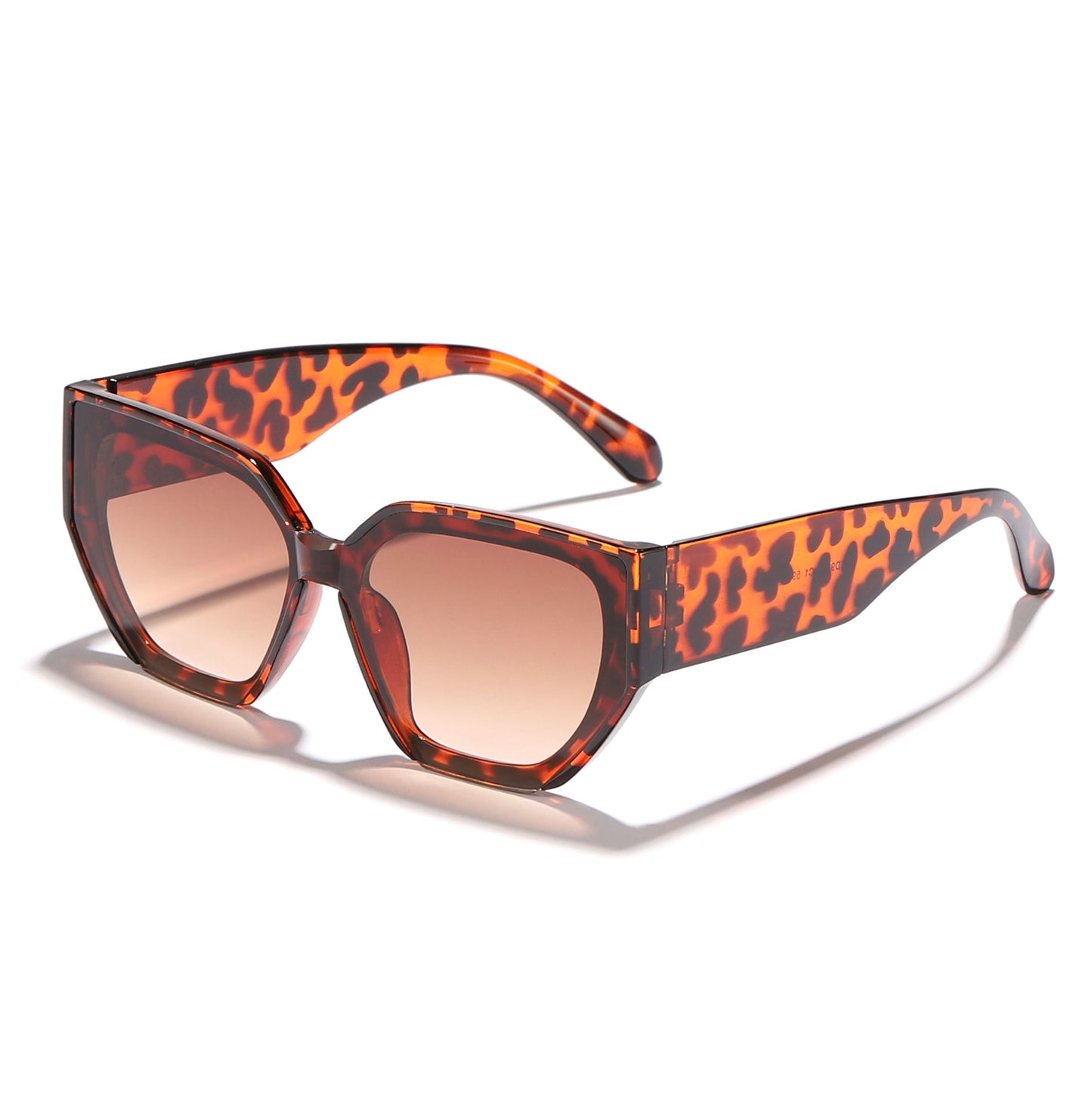 Damen modische oversized Sonnenbrille mit trendigem Hexagon-Design Brehn