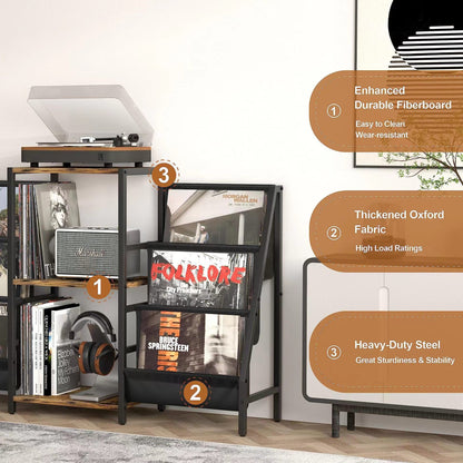 Plattenregal mit Modernem Design und Vielseitigen Ablagemöglichkeiten Brehn