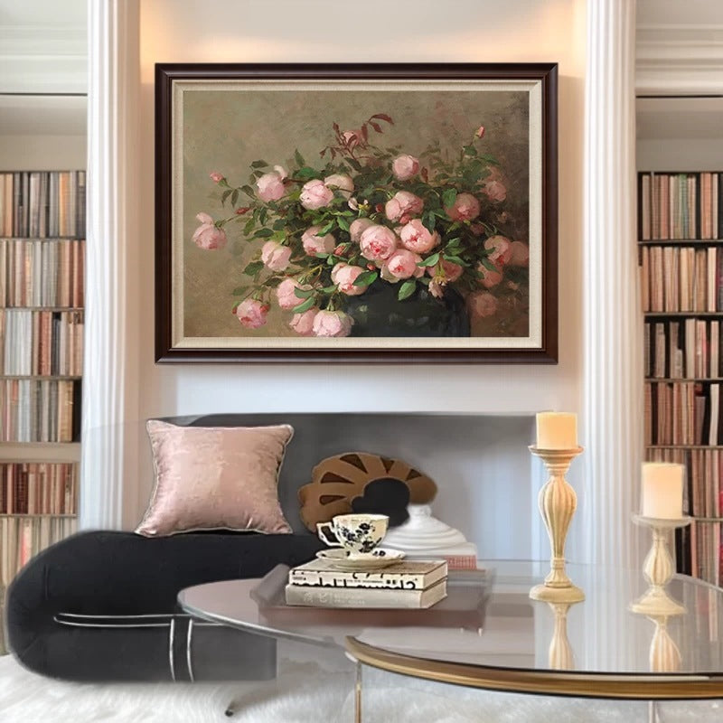 Vintage Blumenmuster Stillleben Kunstdruck