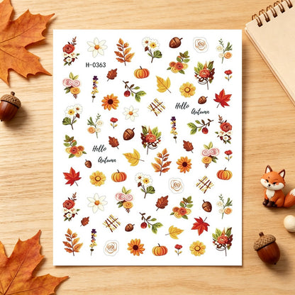 Herbst-Themen Nagelkunst Aufkleber