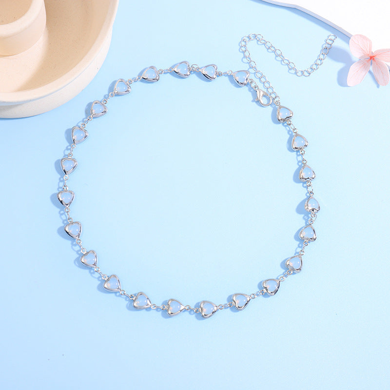 Herzförmige Edelstein Choker Halskette Brehn