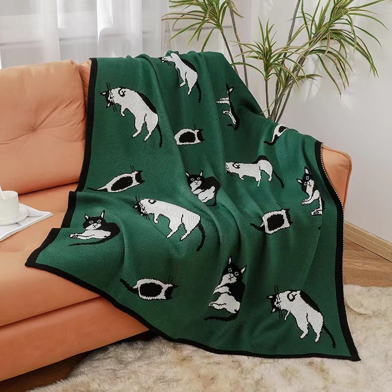 Gemütliche katzenmotivierte Wurfdecke