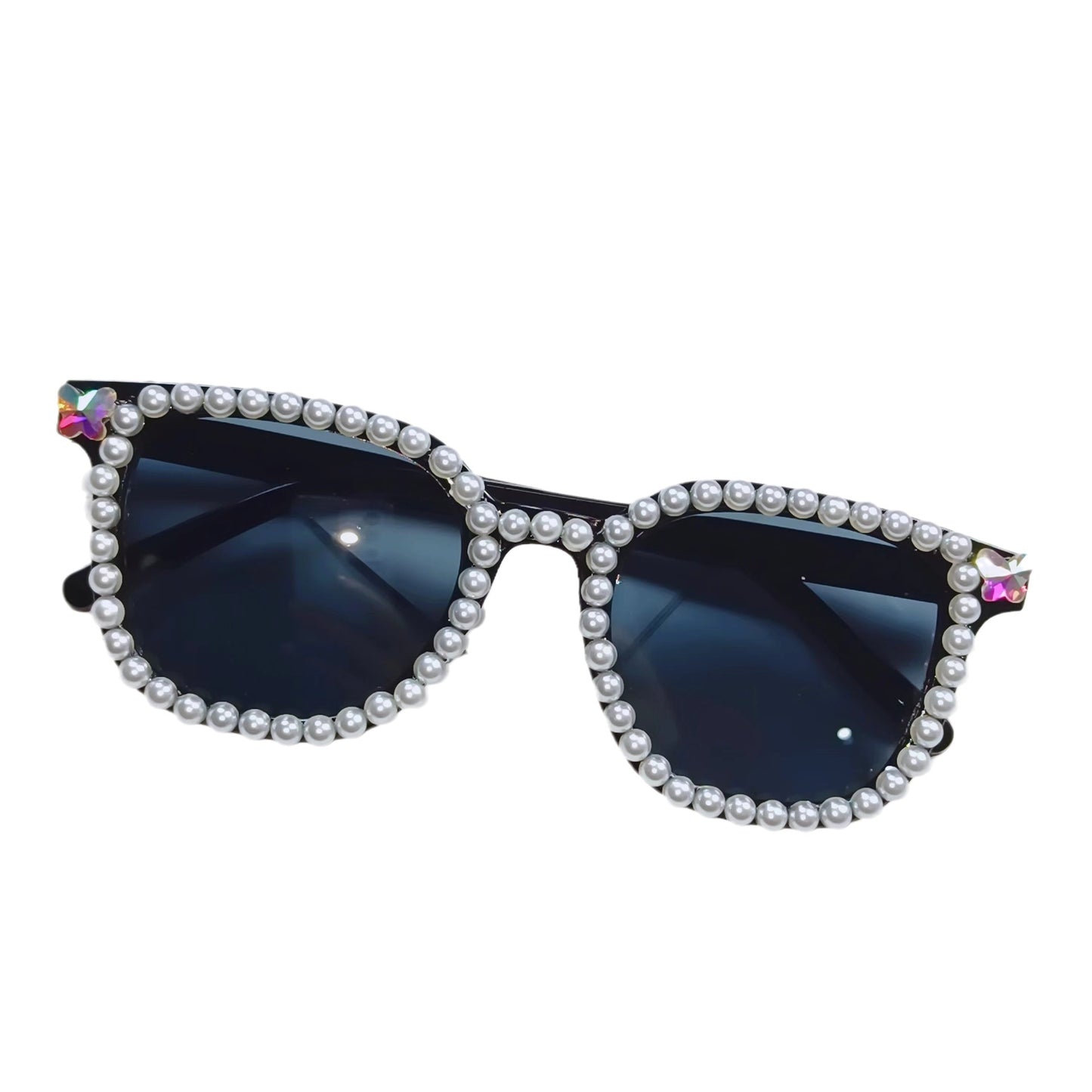 Damen Glamouröse Sonnenbrille mit Perlenrahmen Brehn
