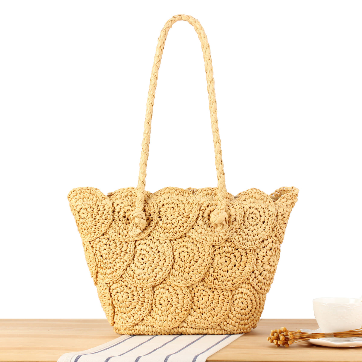 Handgeknüpfte Strandtasche mit Dekorativem Motiv Brehn