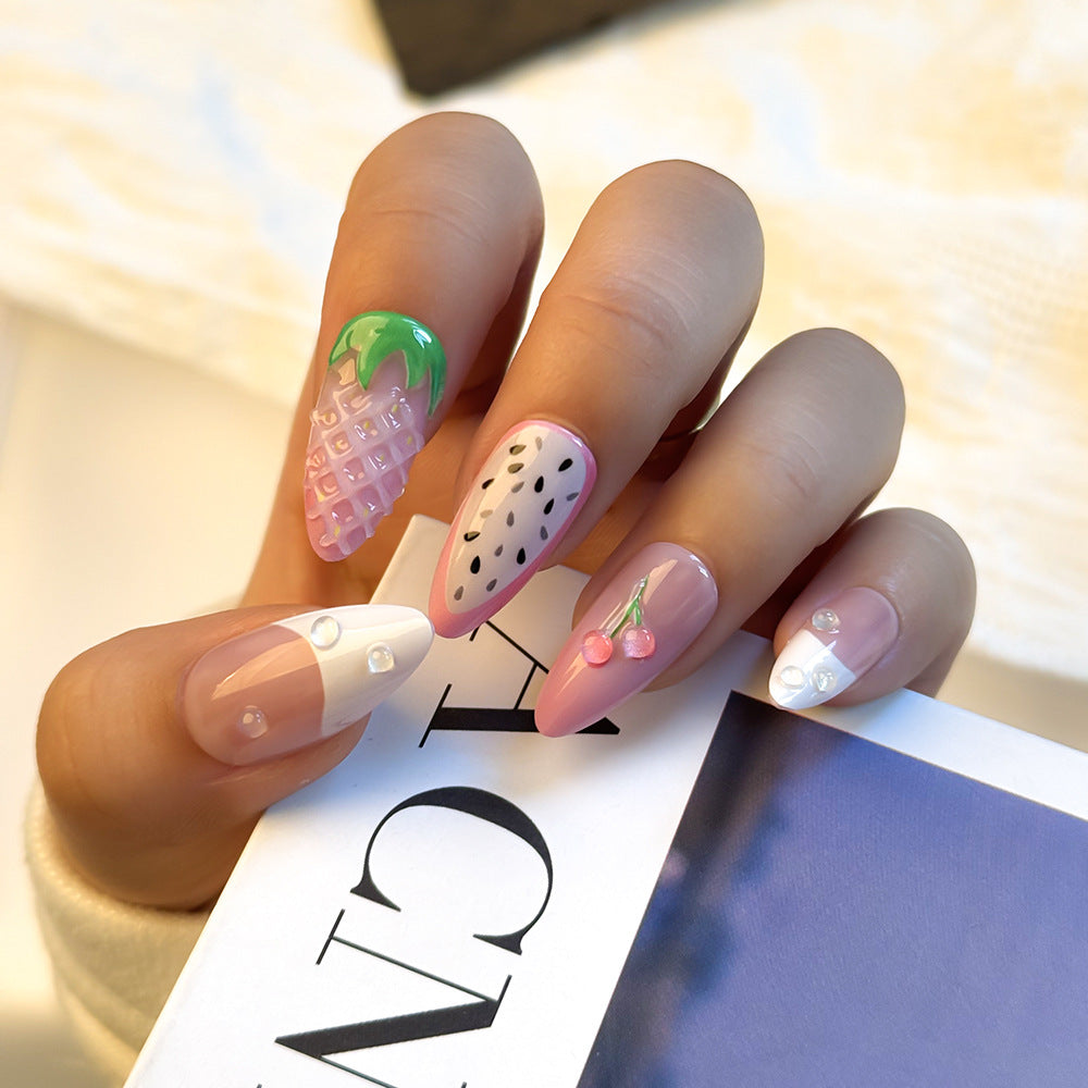 Künstlerisches fruchtinspiriertes Press-On Nagelset Brehn