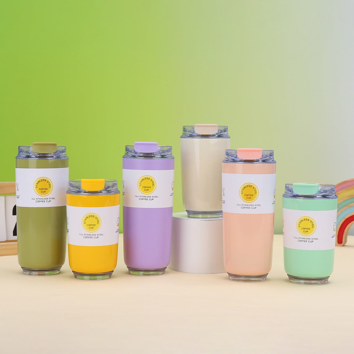 Damen moderner Edelstahl Kaffee-Becher mit isolierender Wirkung Brehn