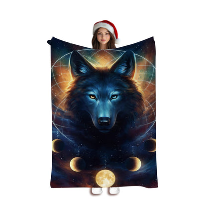Künstlerische Wolf-Themen Fleece-Decke