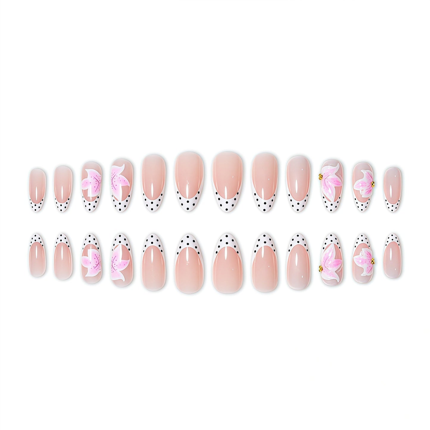 Elegantly gestaltete florale begleitete Stiletto-Nagelkunstverlängerungen Brehn