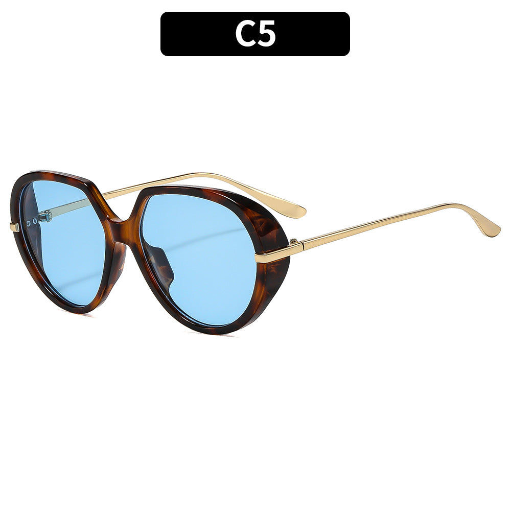 Elegante Übergroße Katzenaugen-Sonnenbrille mit Dekorativem Rahmen
