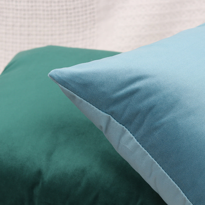 Plüschvelours-Lendenkissen und quadratische Wurfpillowbezüge