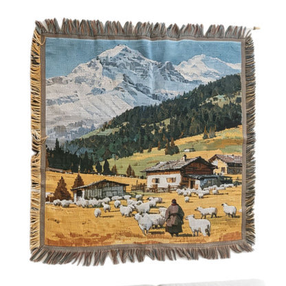 Fransierter Landschaft Wandteppich