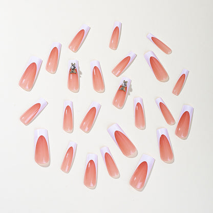 Elegante 3D Französische Spitze Acryl-Nagelkunst Verlängerungen Brehn