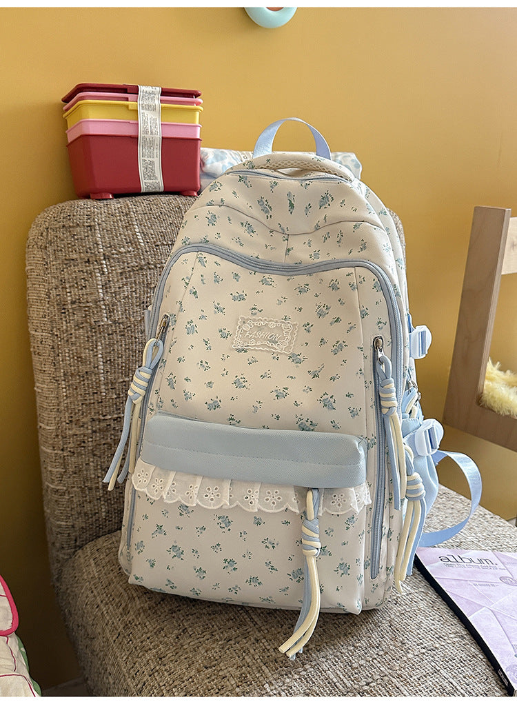 Blumenmuster Schulrucksack