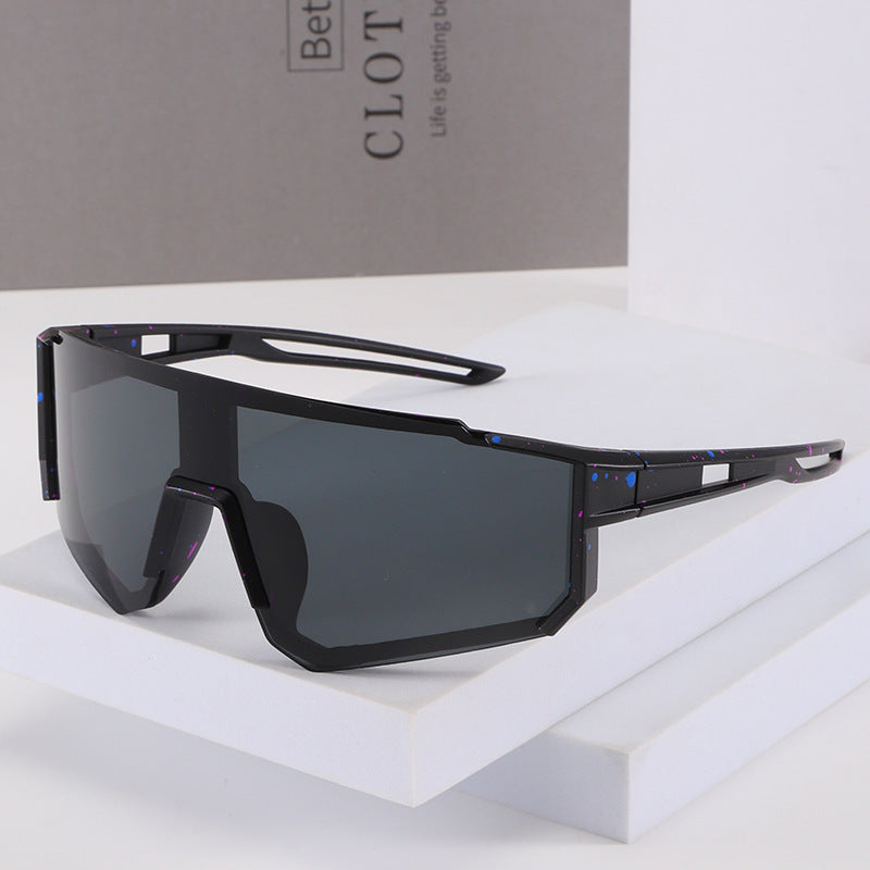 Herren Futuristische Übergroße Schild Sonnenbrille Brehn