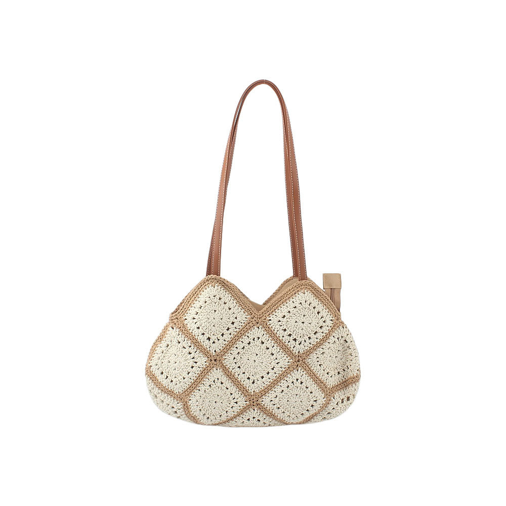 Häkel Tasche mit Eleganter Lederakzent Brehn