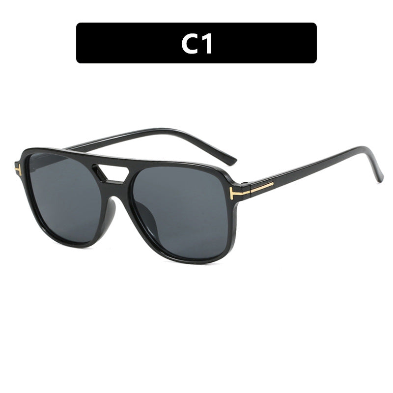 Damen trendige quadratische Sonnenbrille mit detailreichem Rahmen Brehn