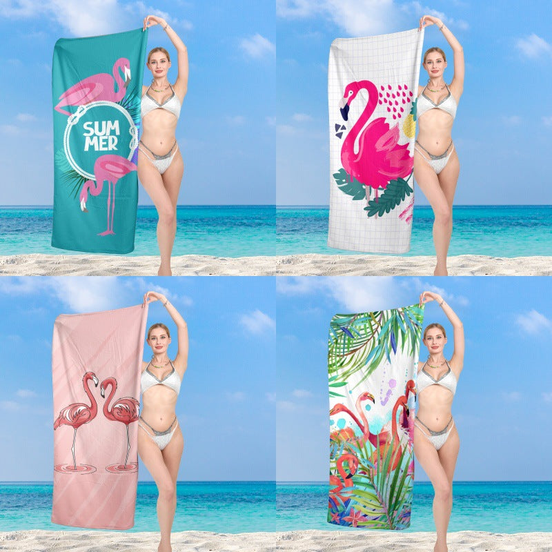 Premium Strandtuch mit lebhaftem Flamingo-Design Brehn
