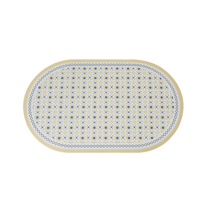 Ovaler rutschfester Vinyl-Fußmatte mit feinem Mosaik-Print und wasserabweisender Oberfläche Brehn