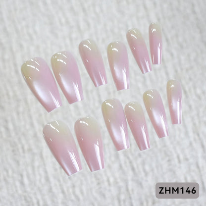 Künstlerisches Press-On-Nagelset mit Kirschblütenmuster Brehn