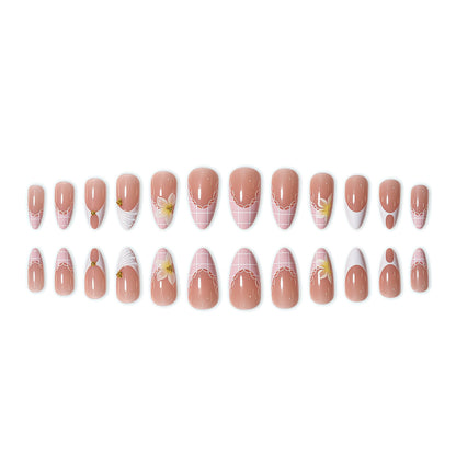 Elegante Blumen Design Nagelverlängerungen Brehn