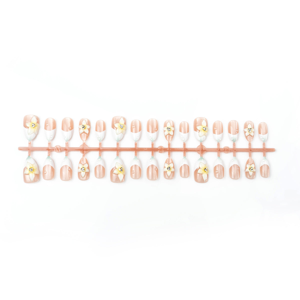 Elegantes Floral Press-On Nail Set Brehn
