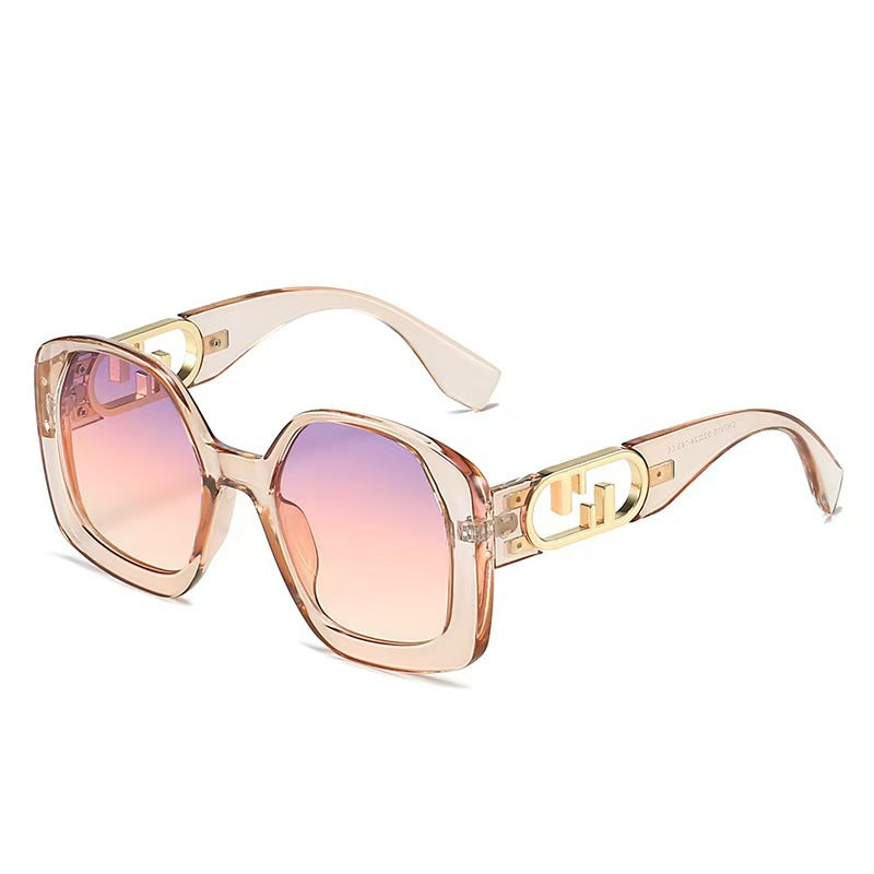 Damen oversized Sonnenbrille mit extravagantem geometrischen Rahmen und eleganten Akzenten Brehn
