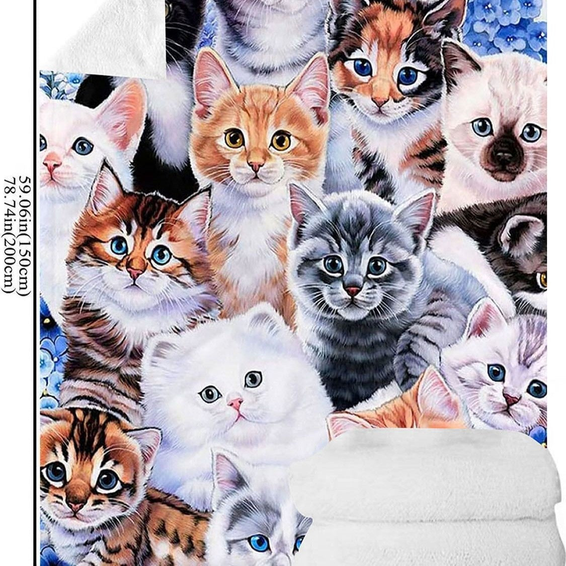 Künstlerische Katzen-Design Fleece-Wurfdecke
