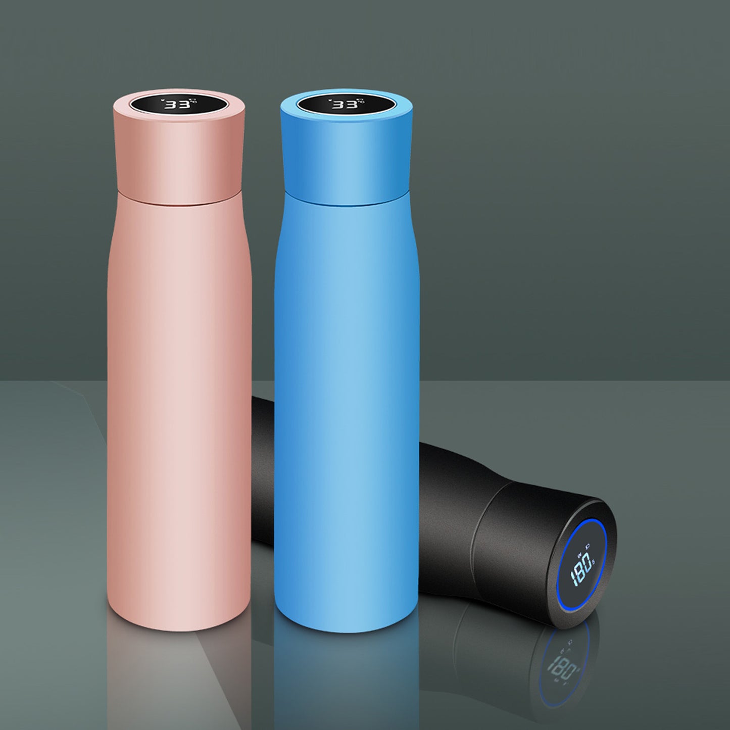 Unisex nan vakuumisolierte Edelstahl-Trinkflasche mit schlankem ergonomischem Design und auslaufsicherem Schraubverschluss Brehn
