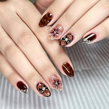 Elegante florale Aufkleber-Nagelkünste Brehn