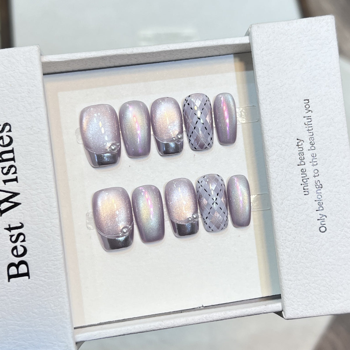 Elegantes Press-On Nagelkunst-Set mit schimmerndem Finish Brehn