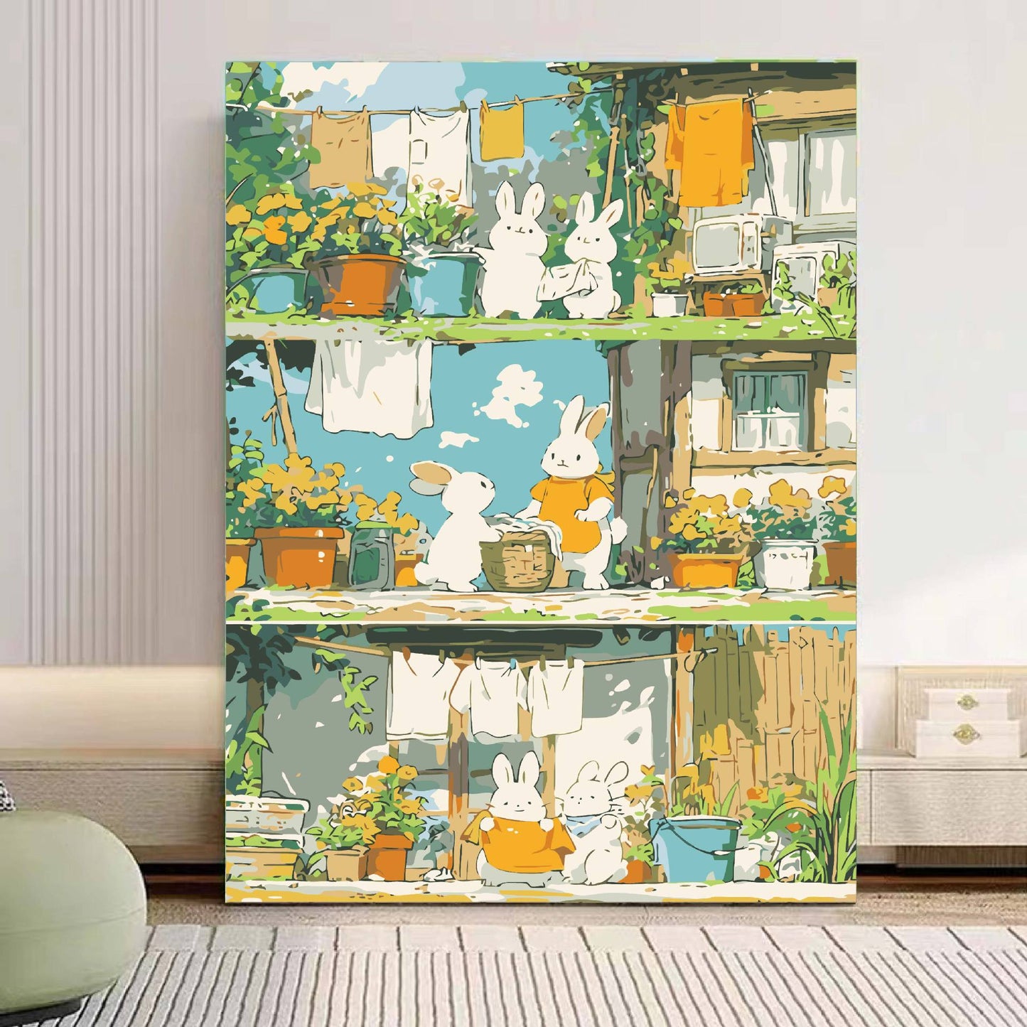Verspielt Panda Illustration Leinwandkunst Brehn