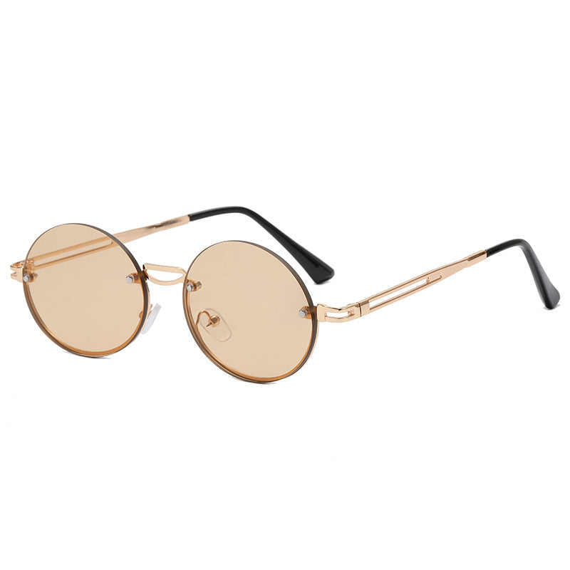 Damen runde Sonnenbrille mit feinem Metallrahmen Brehn
