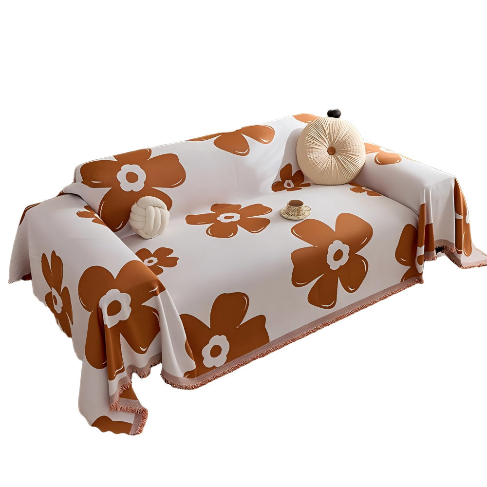 Blumengemusterte Sofa-Wurfdecke