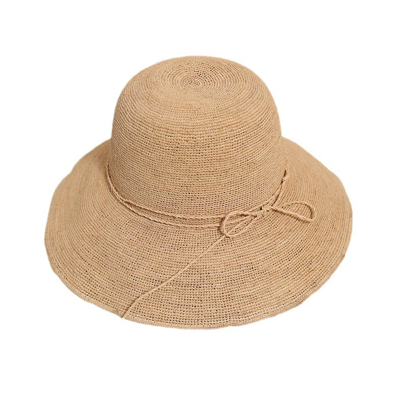 Damen Eleganter Strohhut mit verstellbarem Kordelzug Brehn