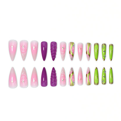 Künstlerisches Press-On Nagelset Brehn