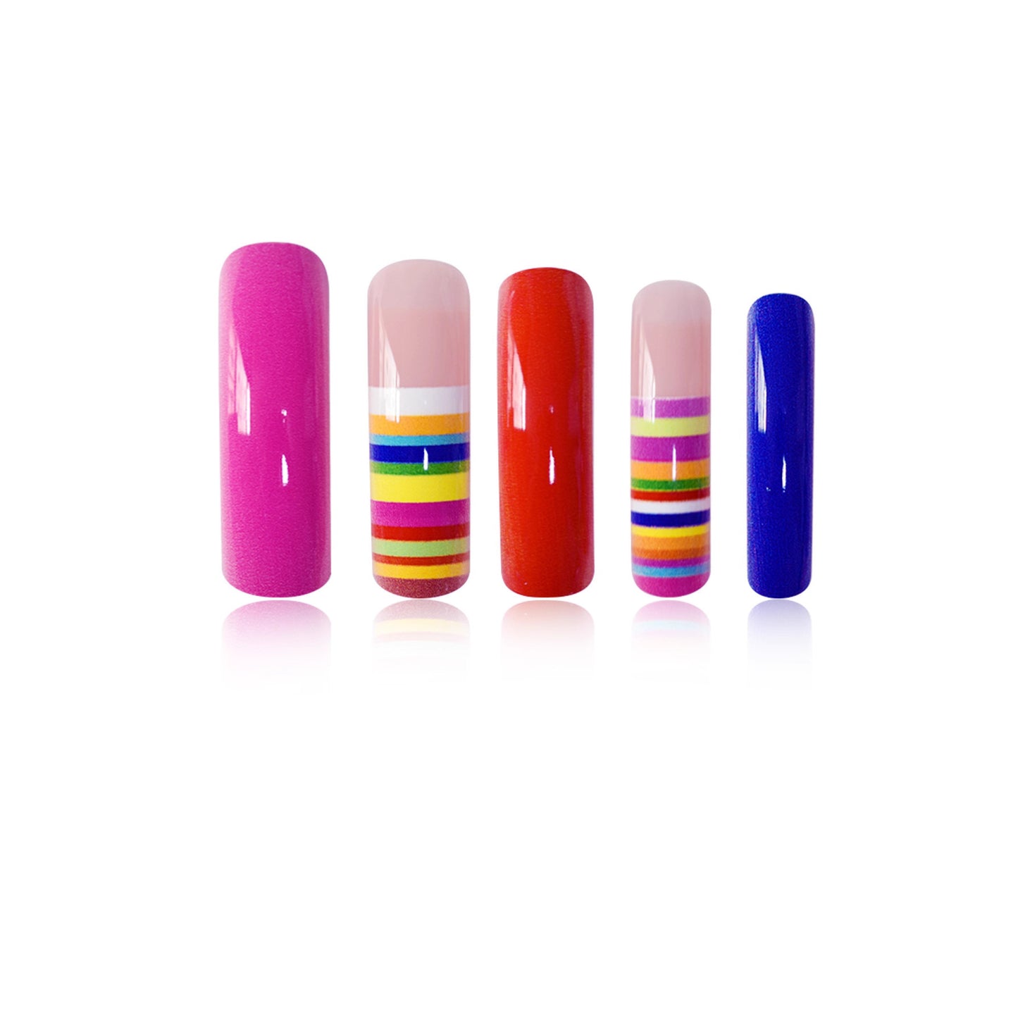 Bunte Künstlerische Press-On Nagelset Brehn
