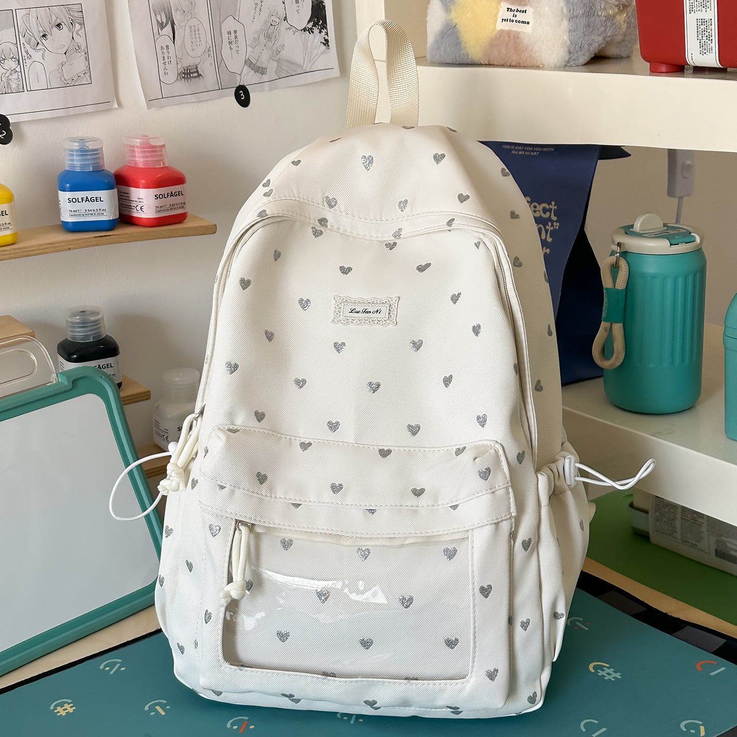 Herz-gestalteter lässiger Schulrucksack
