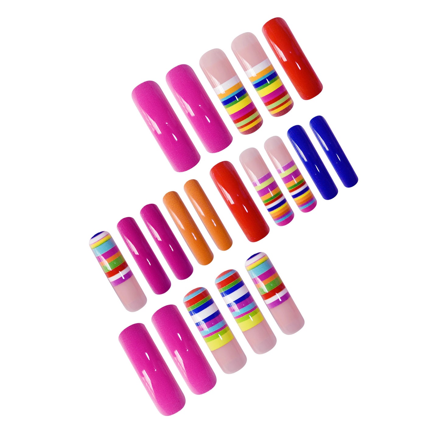 Bunte Künstlerische Press-On Nagelset Brehn