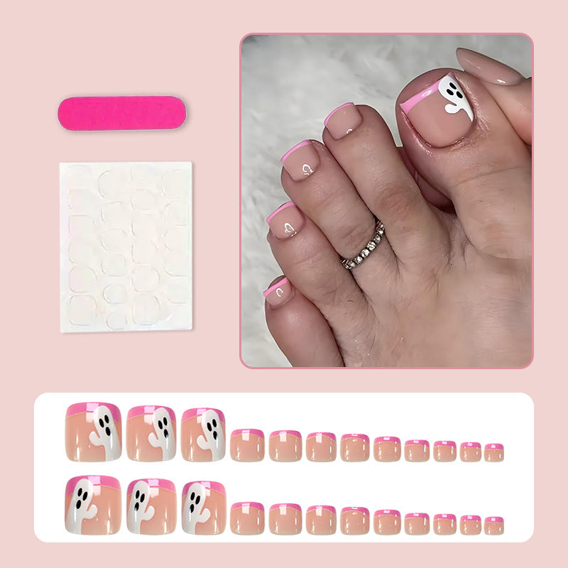 Fußnagel Kunstset mit bezaubernden Geister- und Pinkspitzen Designs Brehn