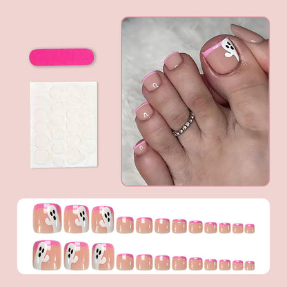 Fußnagel Kunstset mit bezaubernden Geister- und Pinkspitzen Designs Brehn