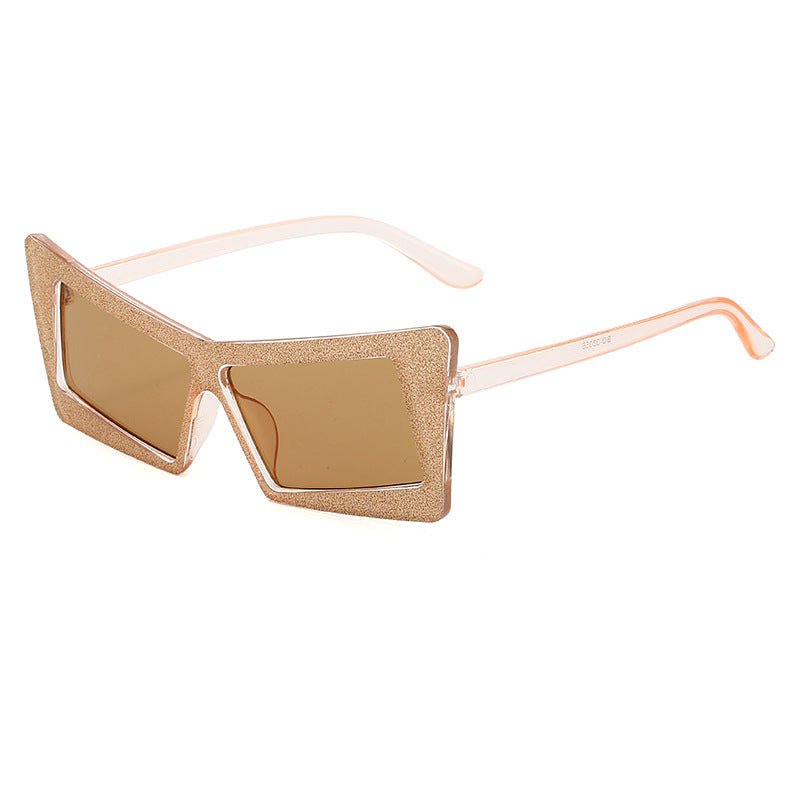 Damen geometrische Sonnenbrille mit glitzernden Elementen Brehn