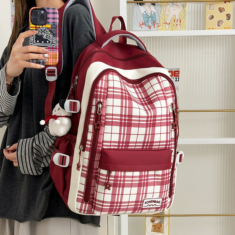 Stylische Karierte Muster Rucksack Brehn