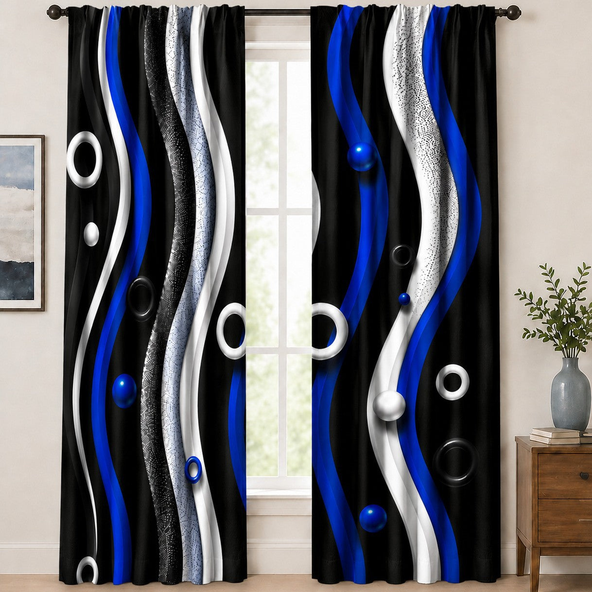 Abstract gemusterte Fenster Gardinen
