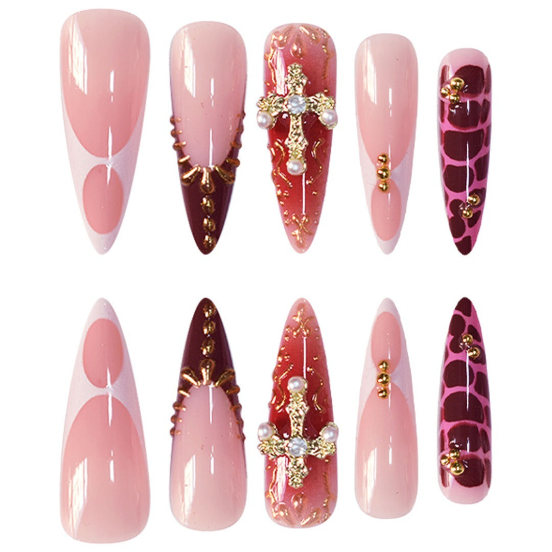 Glamouröse dekorative Stiletto-Press-on-Nagelset Brehn