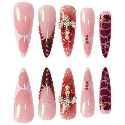 Glamouröse dekorative Stiletto-Press-on-Nagelset Brehn