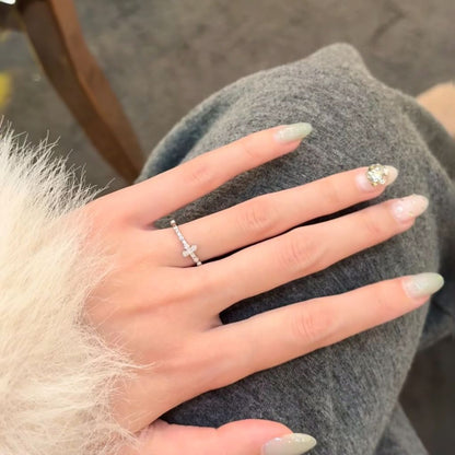 Funkelnder Kristall Akzent Mode Ring