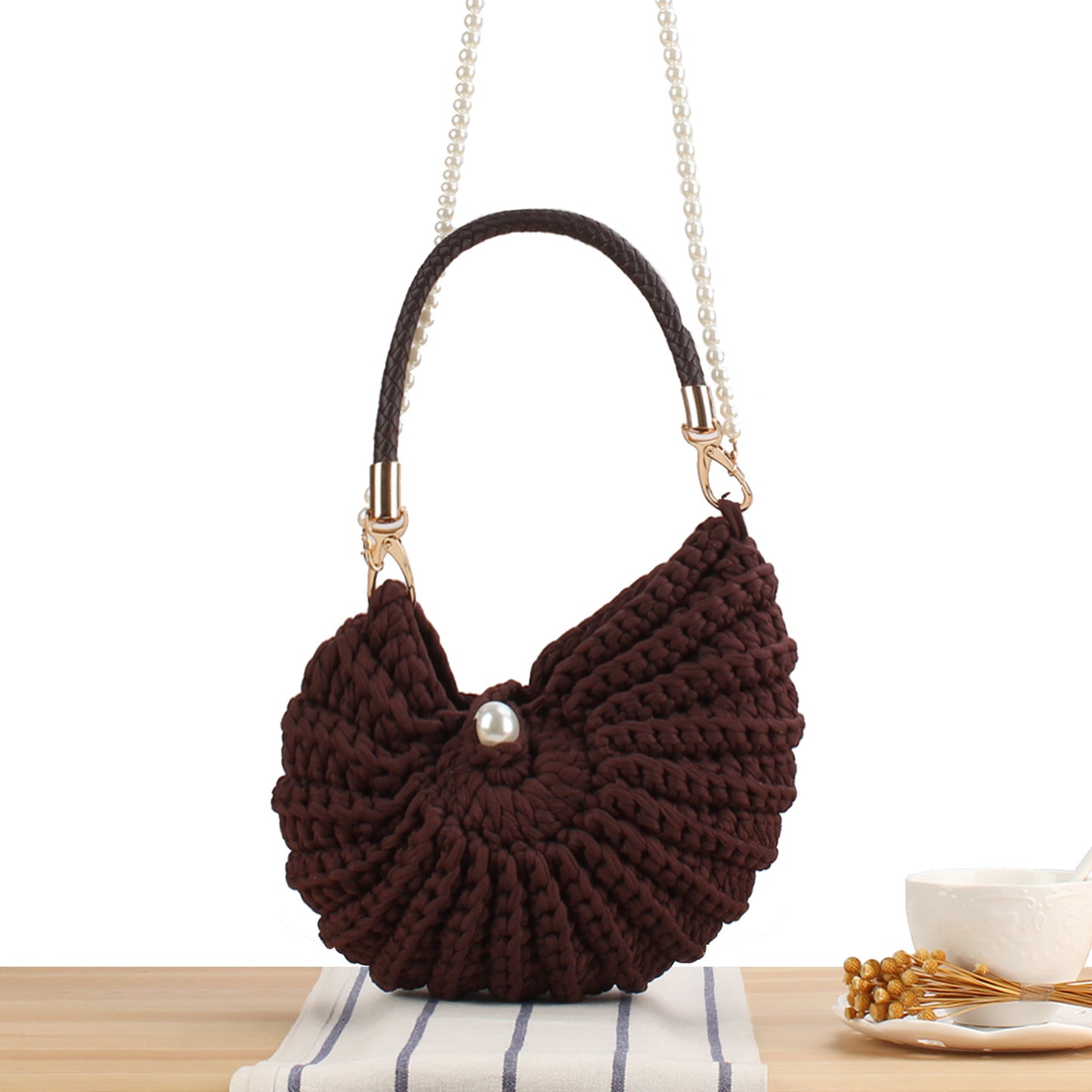 Abendtasche mit Perlverziertem Griff Brehn