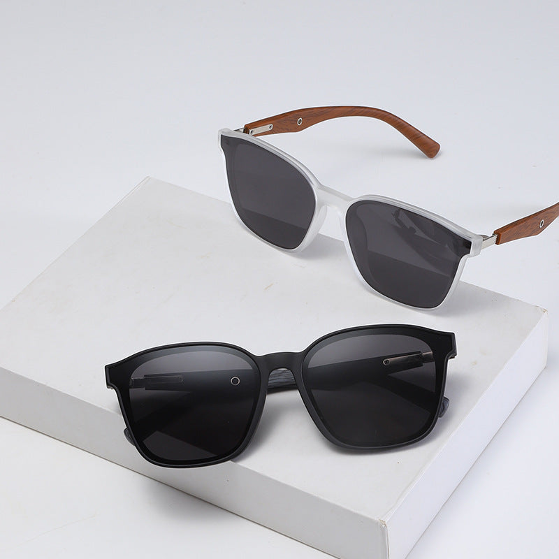 Damen stilvolle oversized Sonnenbrille mit hölzernen Akzenten Brehn