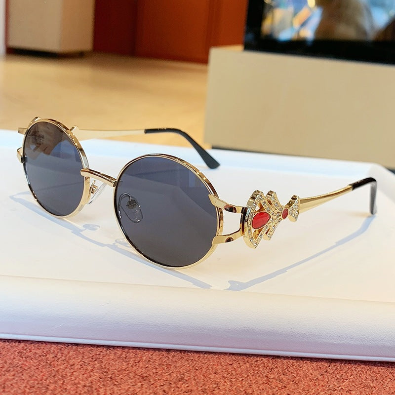 Damen elegante rechteckige Sonnenbrille mit glamourösen Verzierungen Brehn