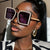 Damen glamouröse Sonnenbrille mit quadratischem Rahmen Brehn
